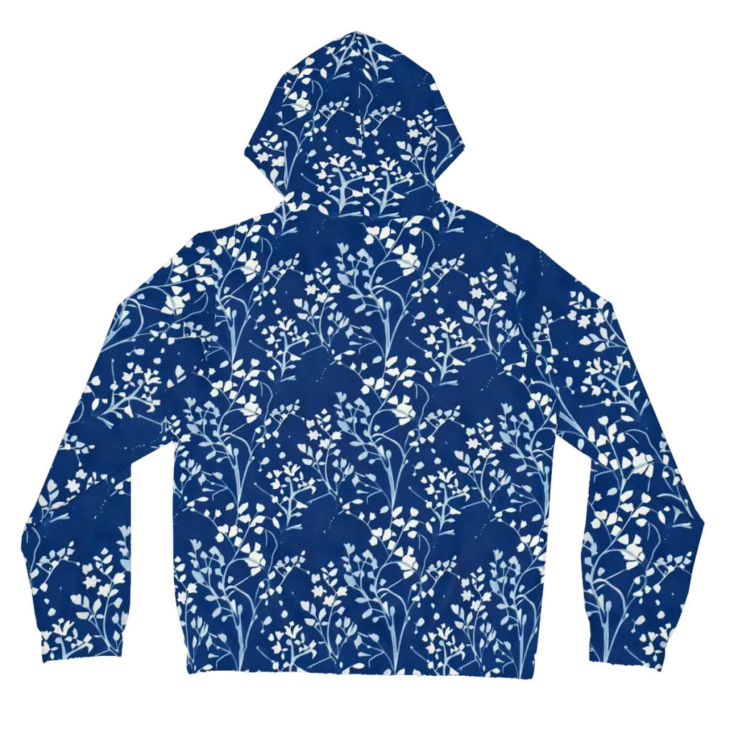 Indigo Reverie on Women's Full-Zip Hoodie — Back