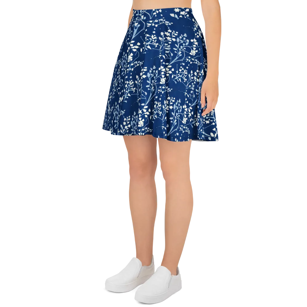 Indigo Reverie on Skater Skirt — Left