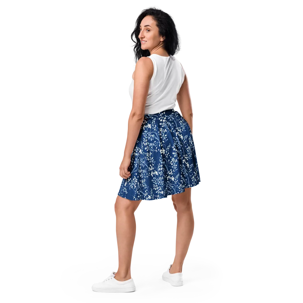 Indigo Reverie on Skater Skirt — Back