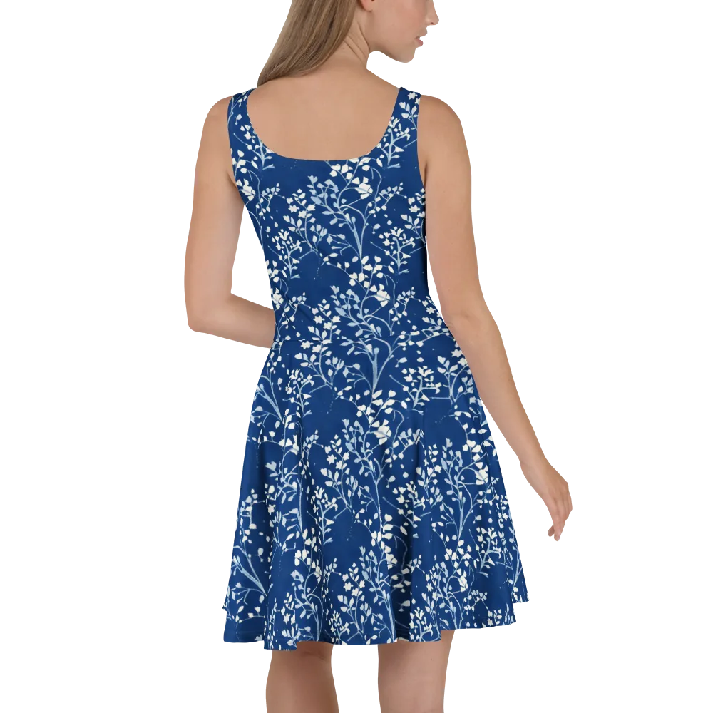 Indigo Reverie on Skater Dress — Back