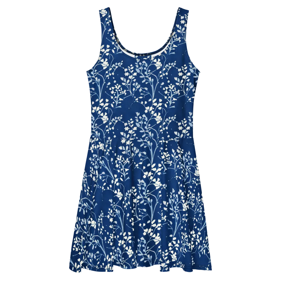 Indigo Reverie on Skater Dress — Front