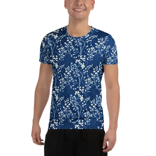 Indigo Reverie on a Men's Athletic T-Shirt