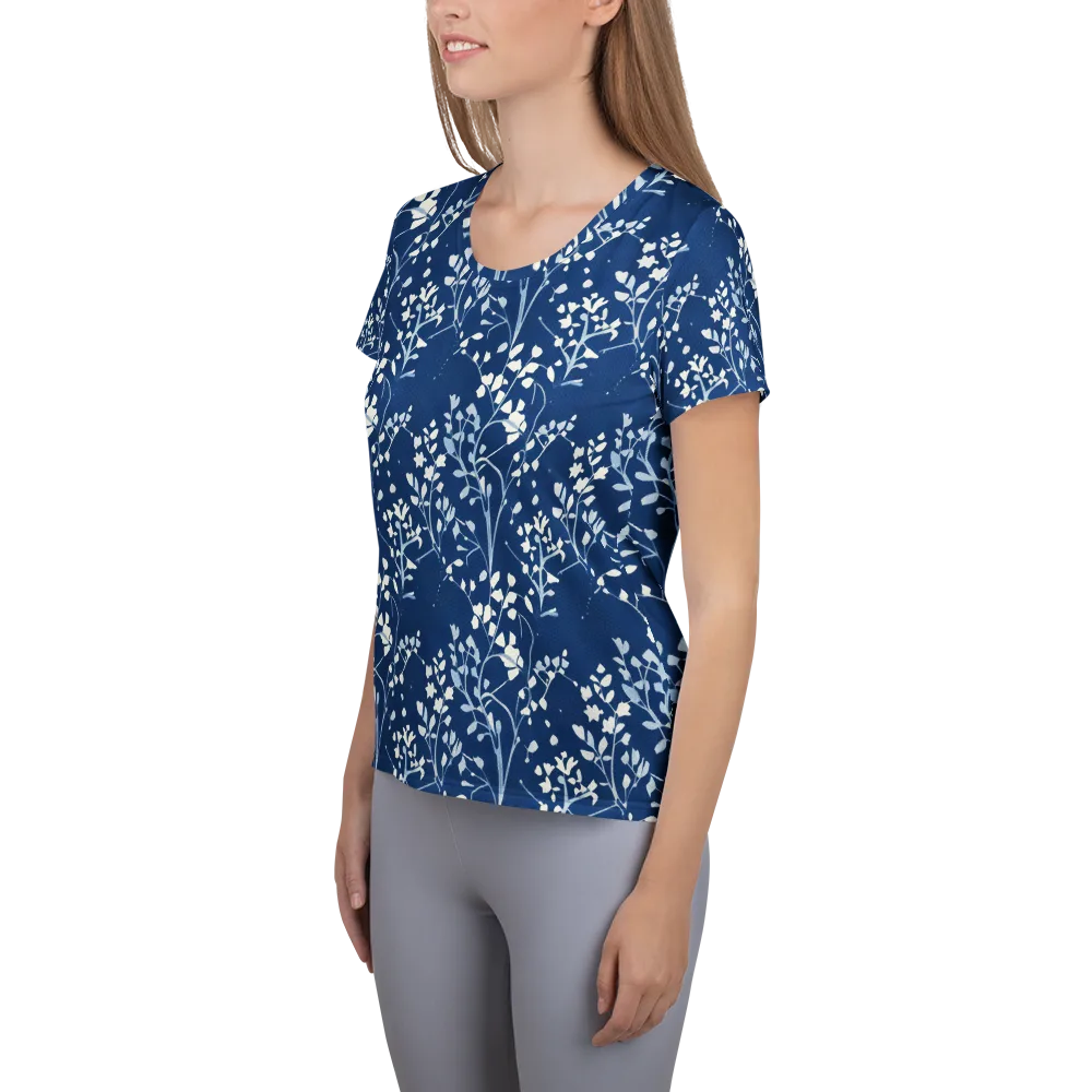 Indigo Reverie on Women's Athletic T-Shirt — Left