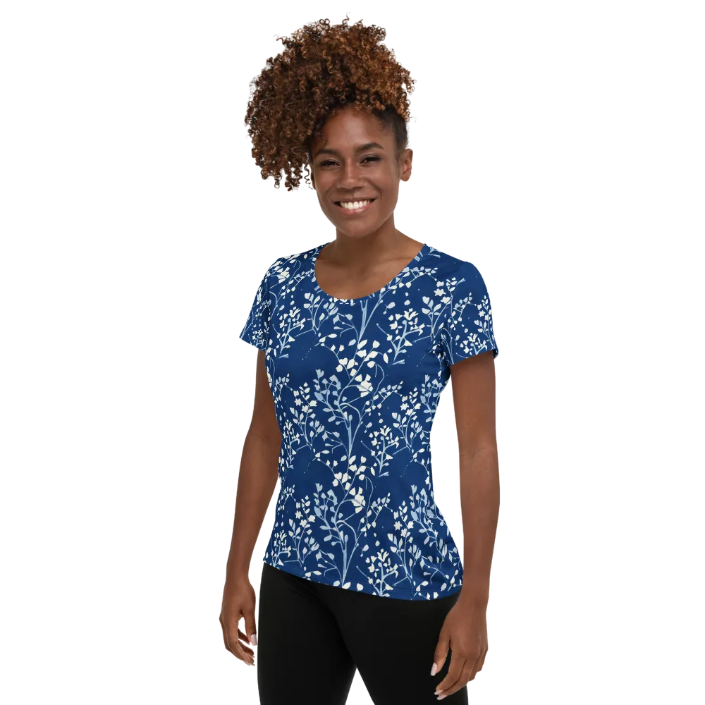 Indigo Reverie on Women's Athletic T-Shirt — Left