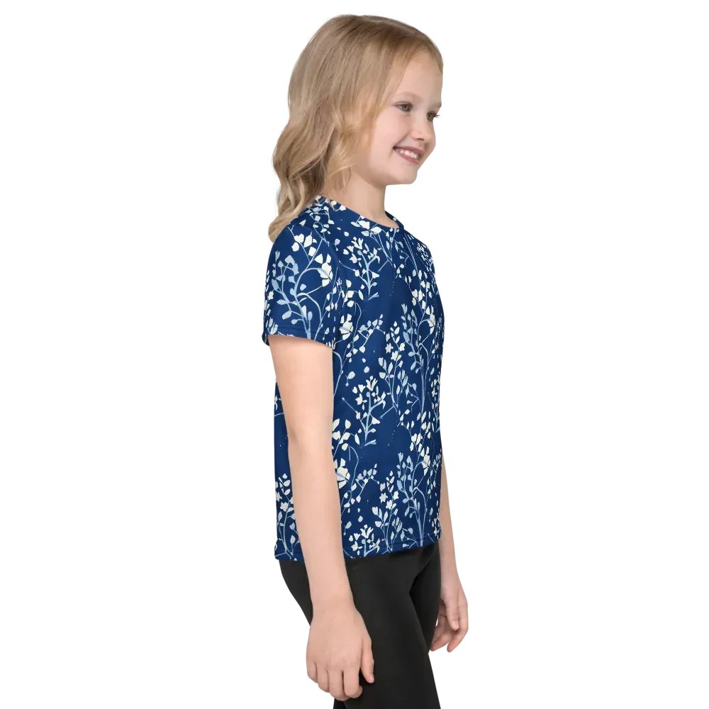 Indigo Reverie on Kids Crew Neck T-Shirt — Right