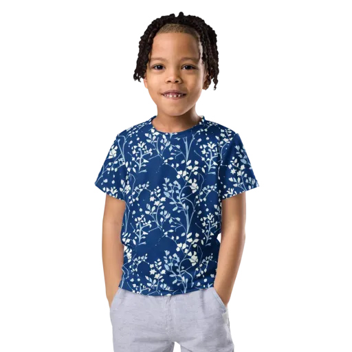 Indigo Reverie on a Kids Crew Neck T-Shirt