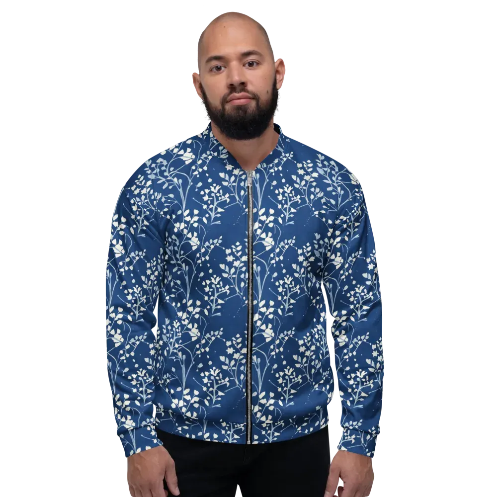 Indigo Reverie on Bomber Jacket — Front