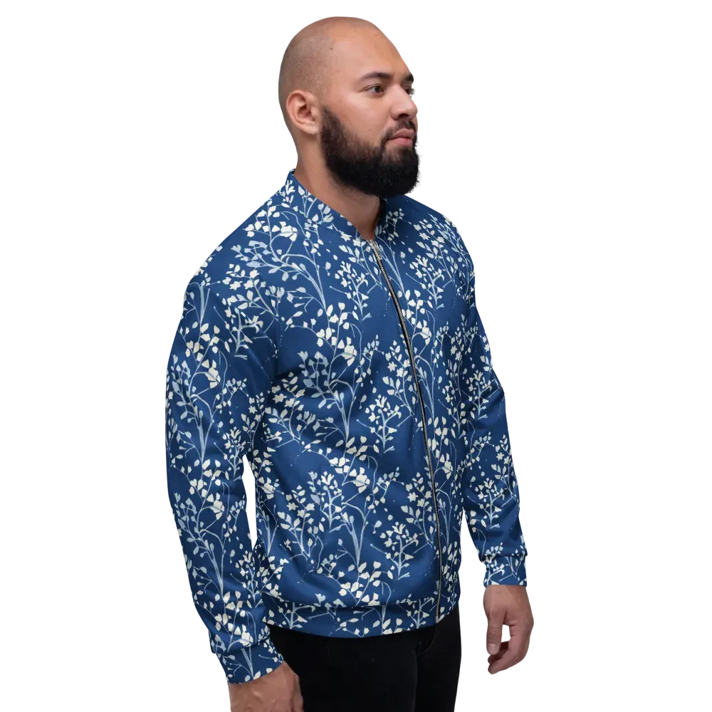 Indigo Reverie on Bomber Jacket — Right