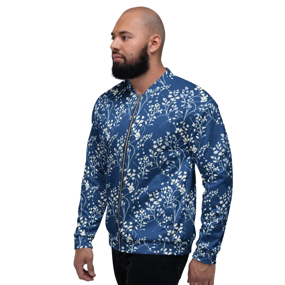 Indigo Reverie on Bomber Jacket — Left