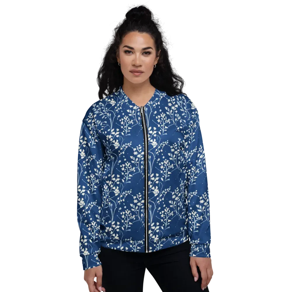 Indigo Reverie on Bomber Jacket — Front