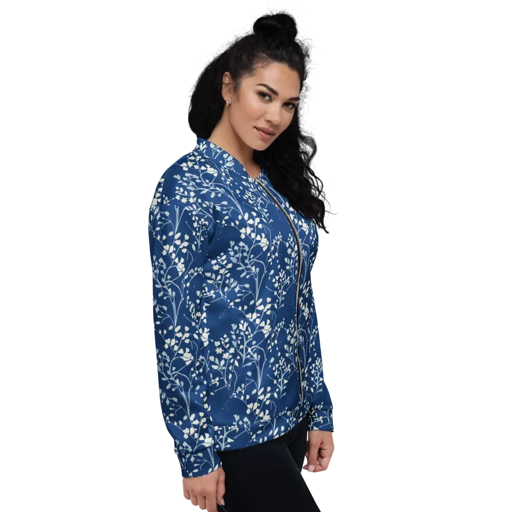 Indigo Reverie on Bomber Jacket — Right