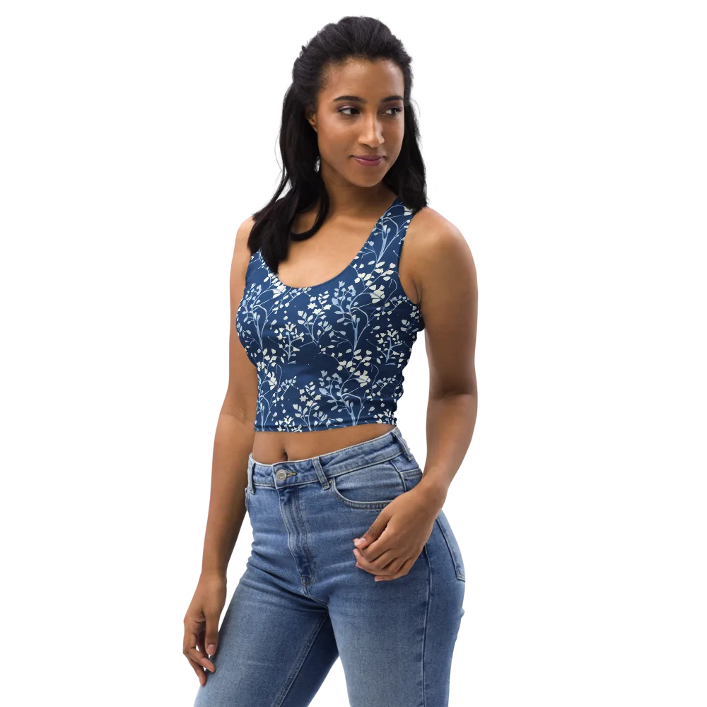 Indigo Reverie on Crop Top — Left Front