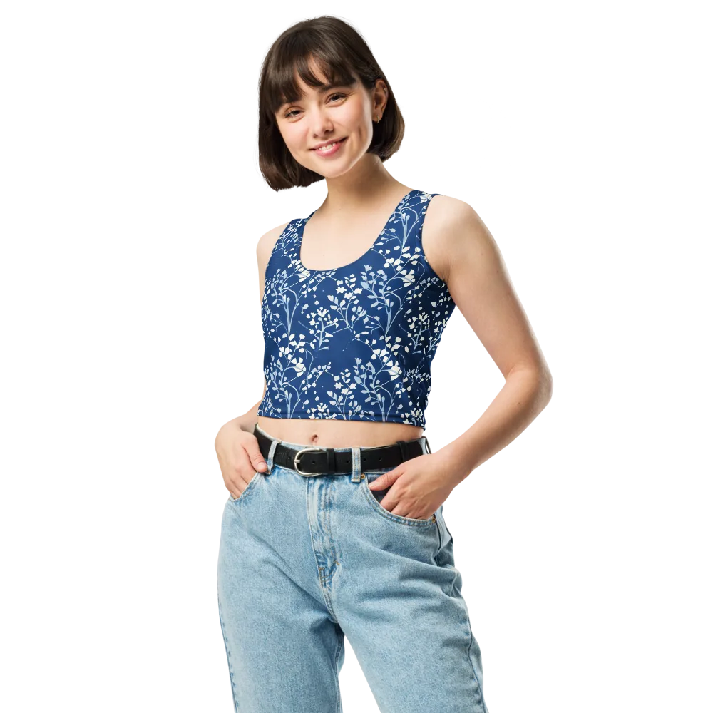 Indigo Reverie on Crop Top — Front