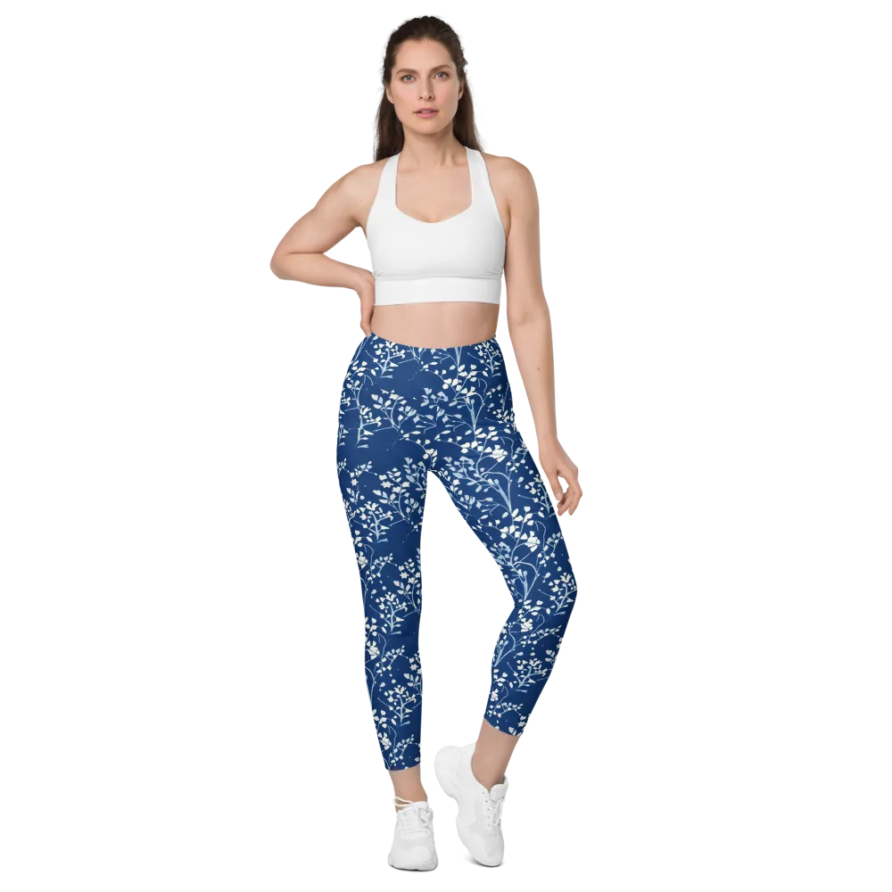 Indigo Reverie on Leggings with Pockets — Front