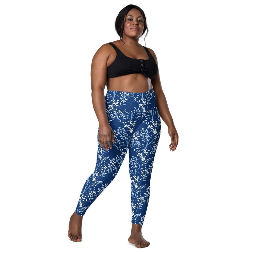Indigo Reverie on Leggings with Pockets — Front