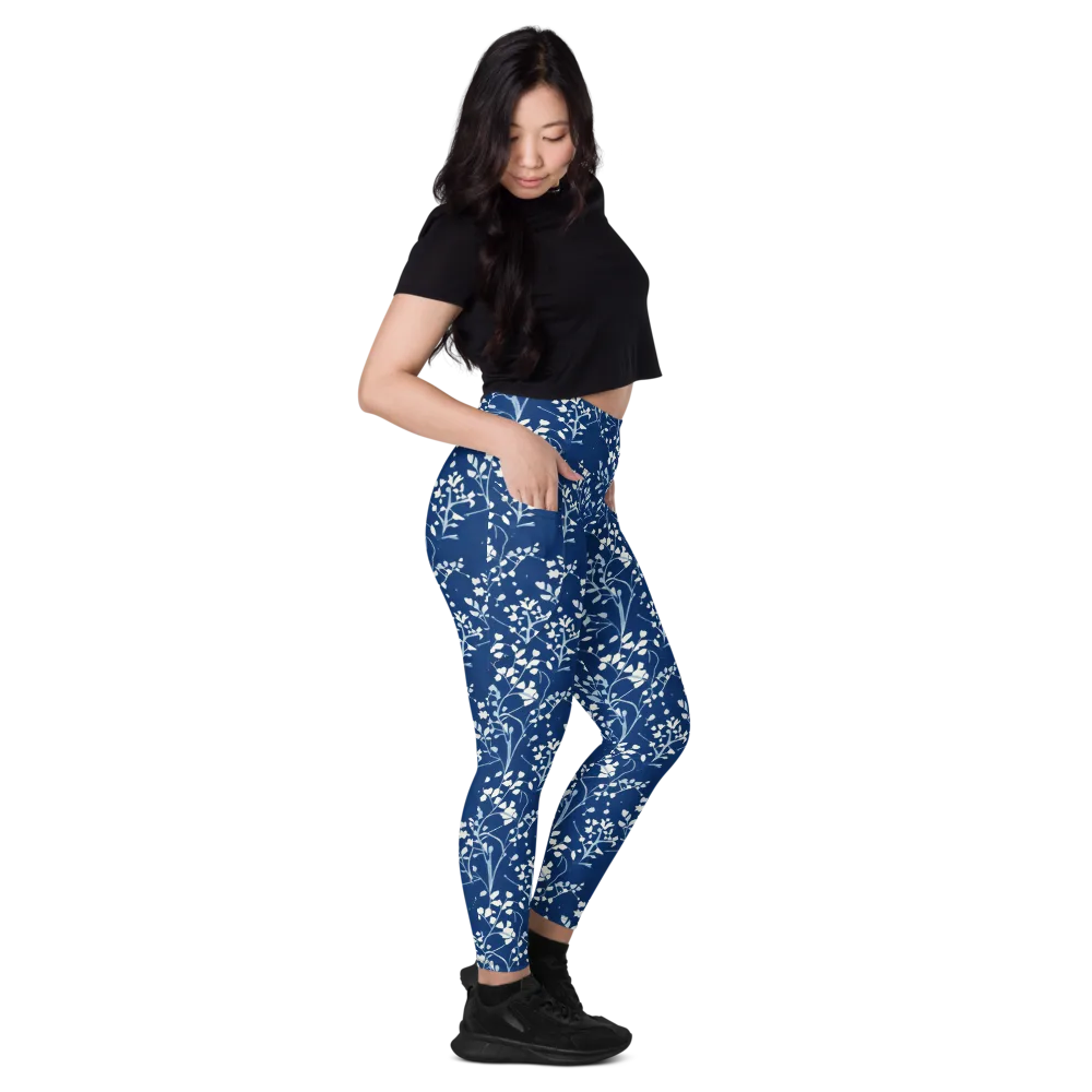 Indigo Reverie on Leggings with Pockets — Right