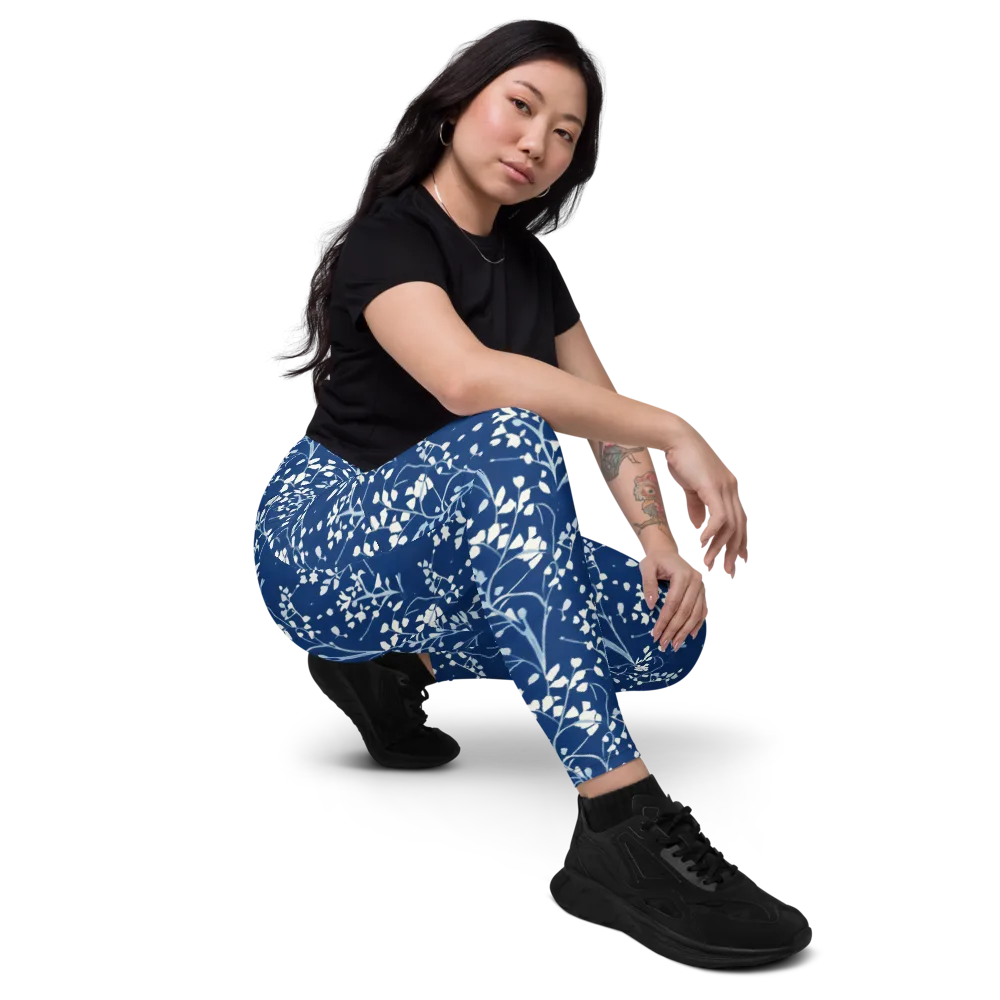 Indigo Reverie on Leggings with Pockets — Right Front