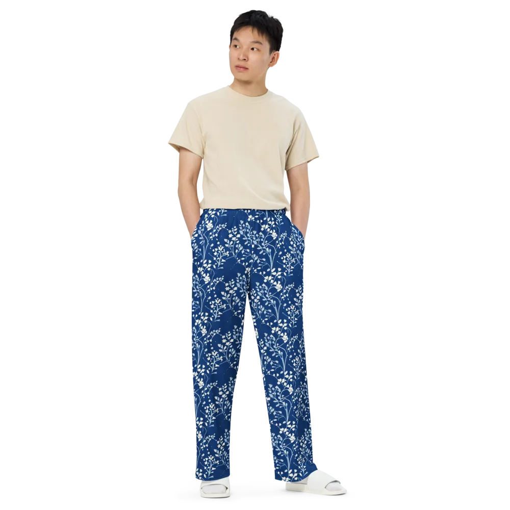 Indigo Reverie on Wide-Leg Pants — Front
