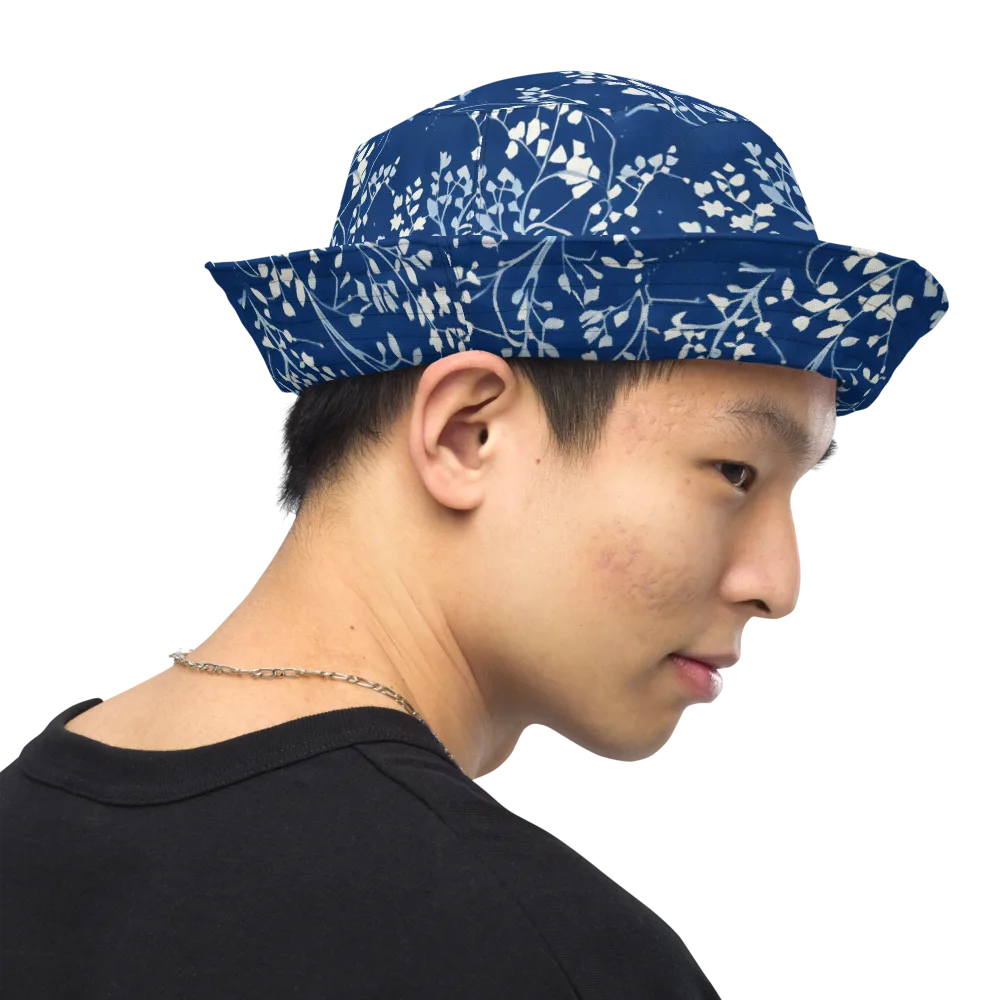Indigo Reverie on Reversible Bucket Hat — Right Outside