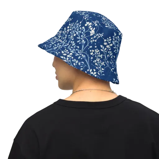 Indigo Reverie on a Reversible Bucket Hat