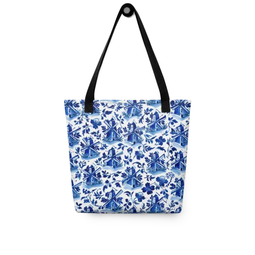 Blue Delft Garden on a Tote Bag