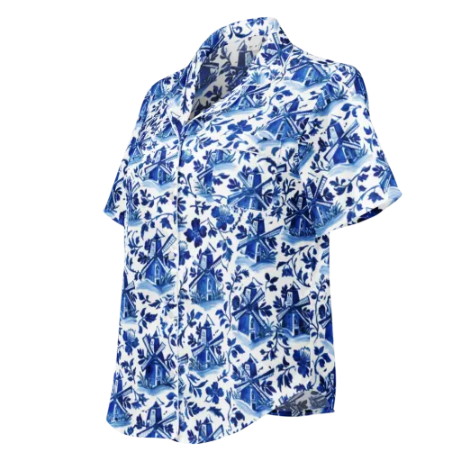 Blue Delft Garden on a Women's Short Sleeve Pajama Top