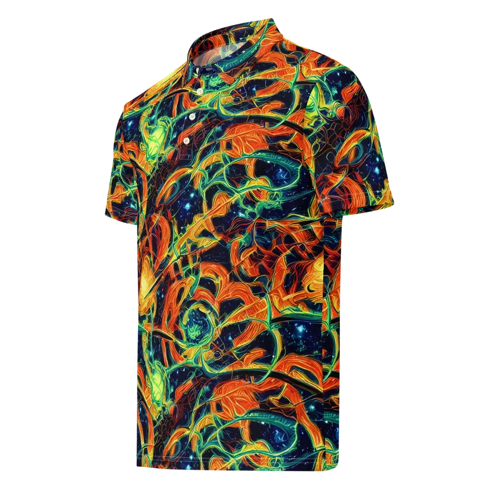 Neon Ember Garden on Men's Slim Fit Polo Shirt — Left Front
