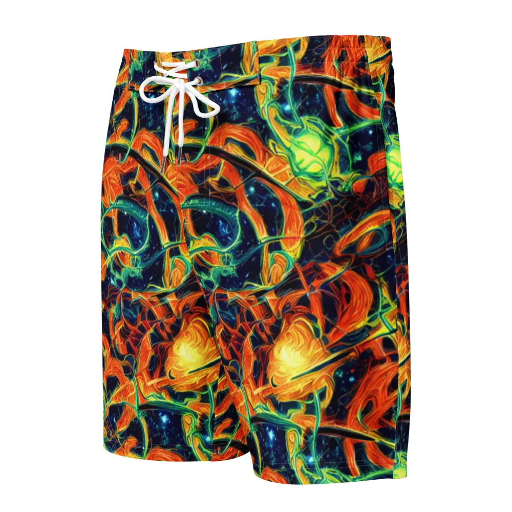 Neon Ember Garden on Men's Board Shorts — Front
