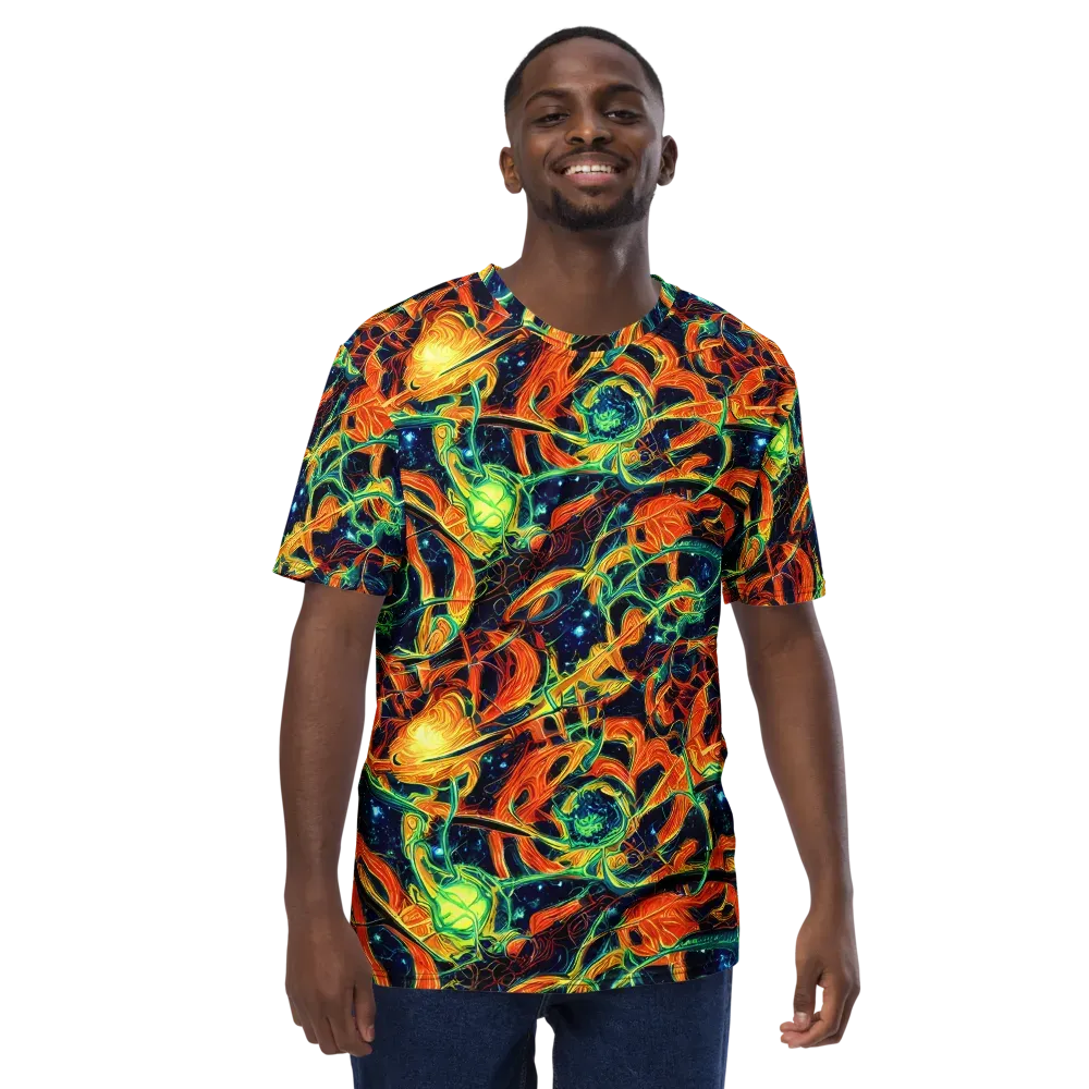 Neon Ember Garden on Men's Crew Neck T-Shirt — Front