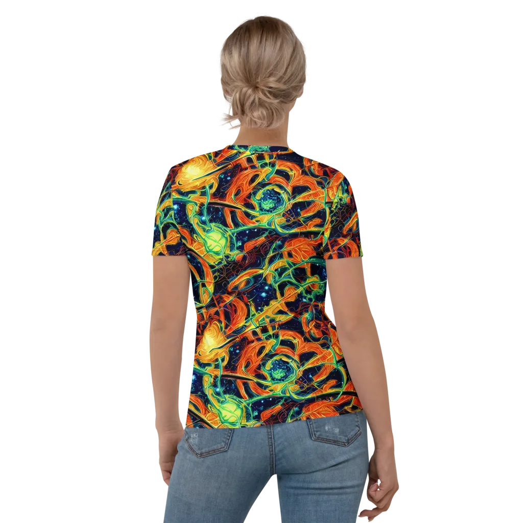 Neon Ember Garden on Women's Crew Neck T-Shirt — Back