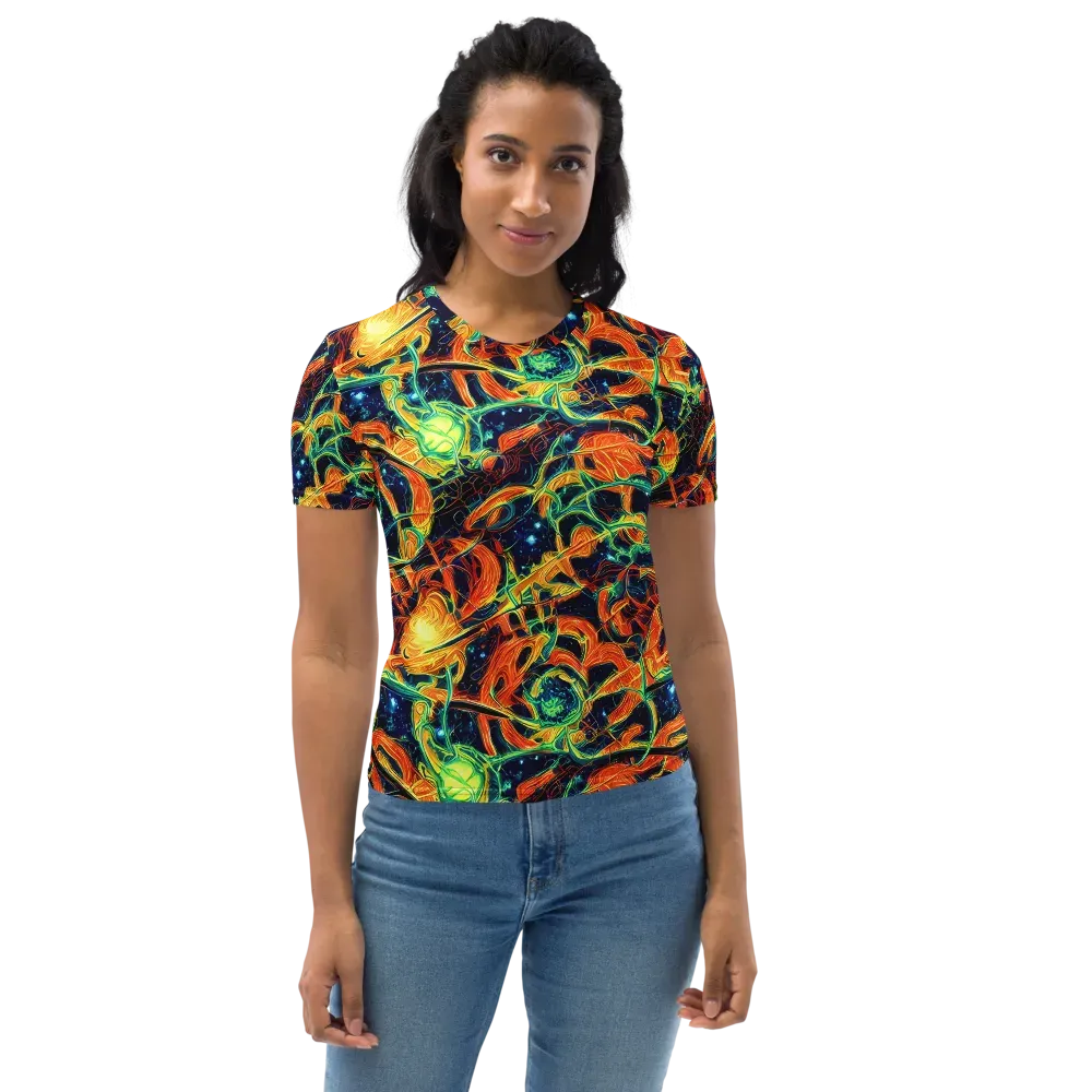 Neon Ember Garden on Women's Crew Neck T-Shirt — Front