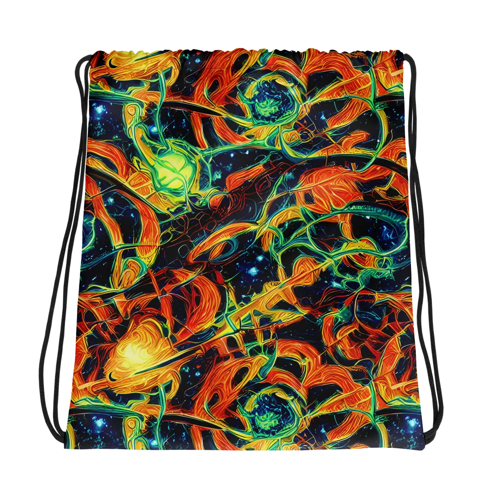 Neon Ember Garden on Drawstring Bag — Photo