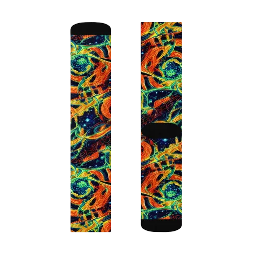 Neon Ember Garden on a Socks