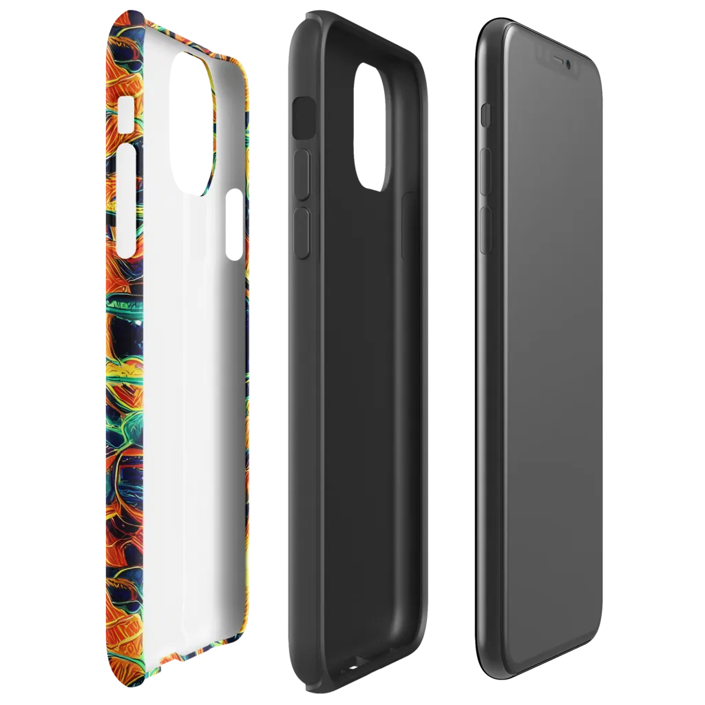 Neon Ember Garden on Tough Case for iPhone® — Right