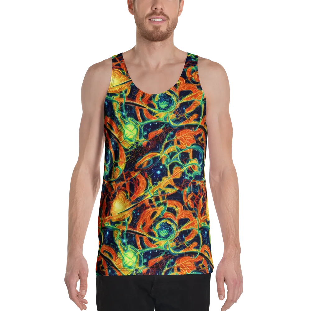 Neon Ember Garden on Men's Tank Top — Front