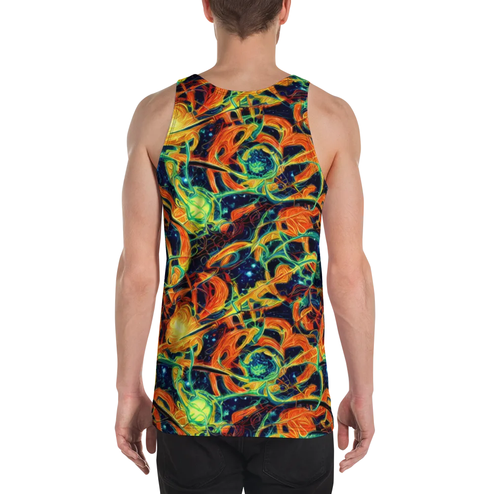 Neon Ember Garden on Men's Tank Top — Back