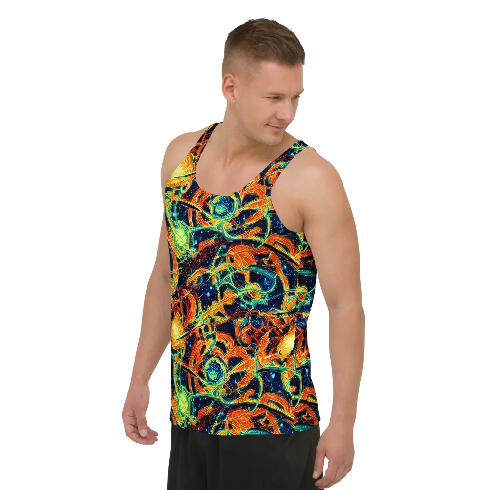 Neon Ember Garden on Men's Tank Top — Left Front