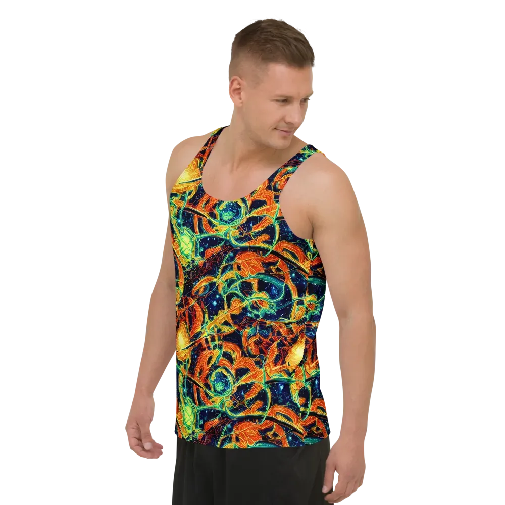 Neon Ember Garden on Men's Tank Top — Left Front