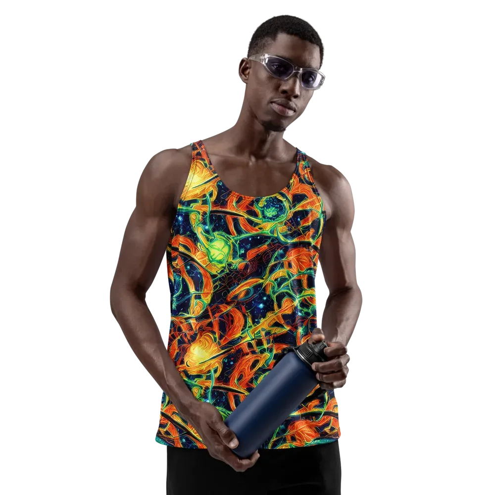 Neon Ember Garden on Men's Tank Top — Front