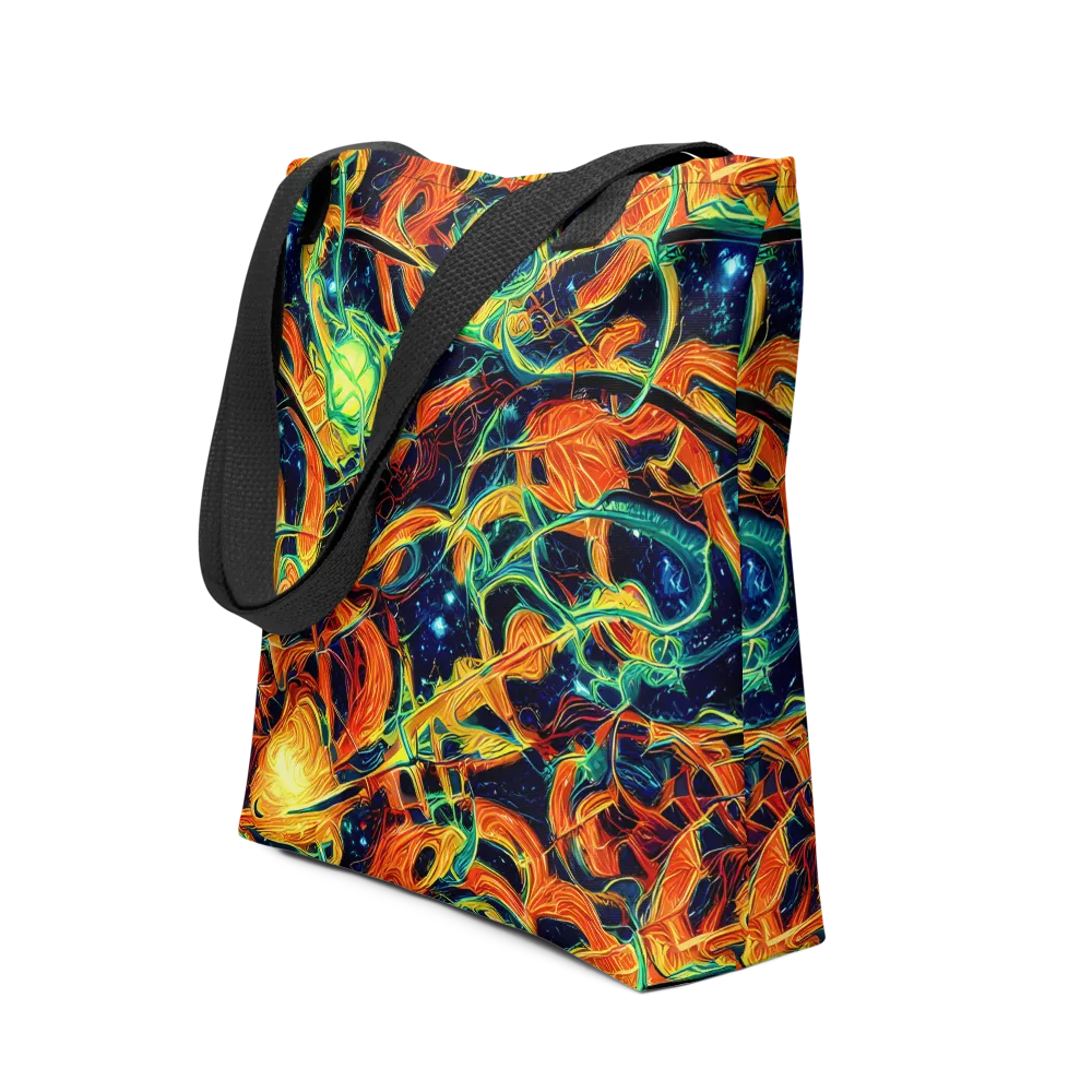 Neon Ember Garden on Tote Bag — Front