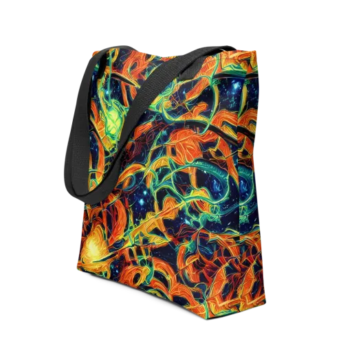 Neon Ember Garden on a Tote Bag
