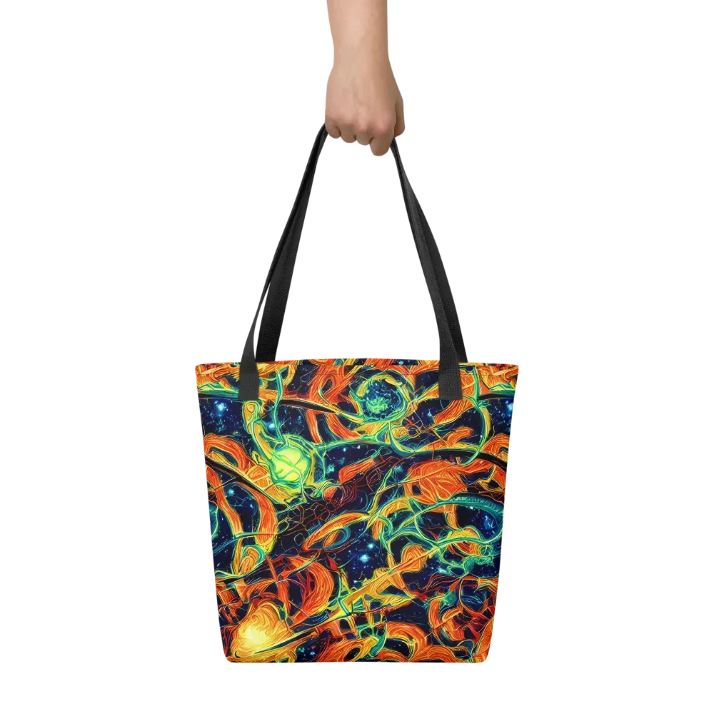 Neon Ember Garden on Tote Bag — Front