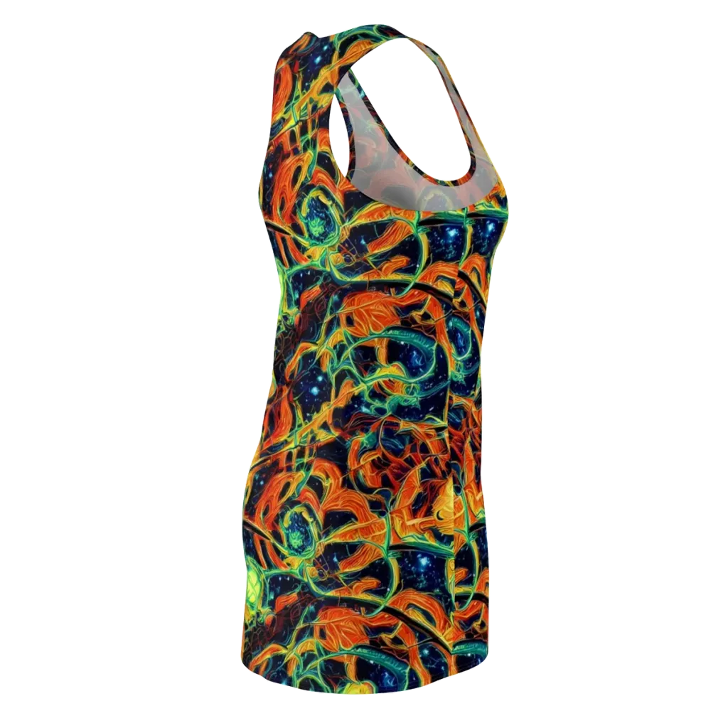 Neon Ember Garden on Racerback Dress — Back Side