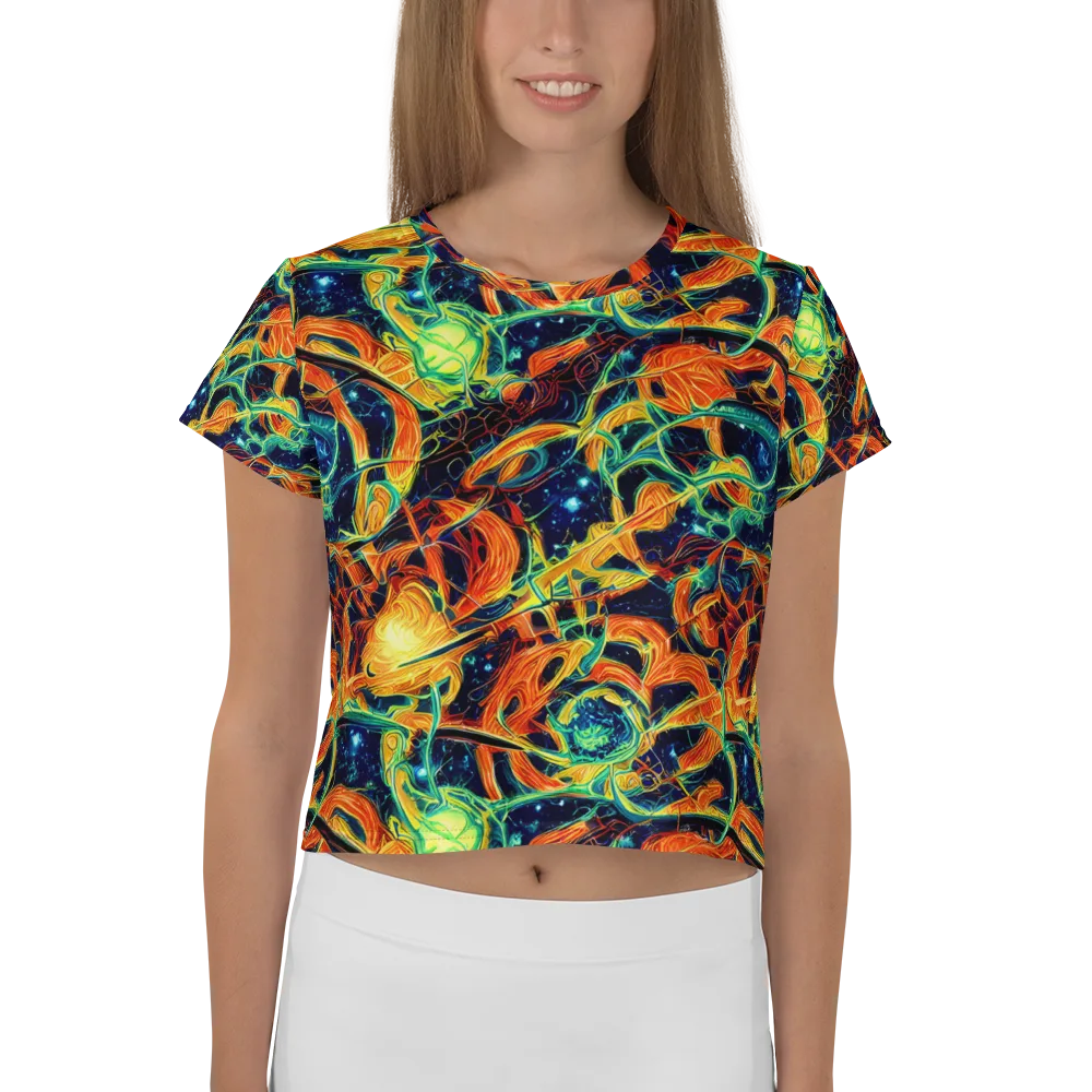 Neon Ember Garden on Crop Tee — Front