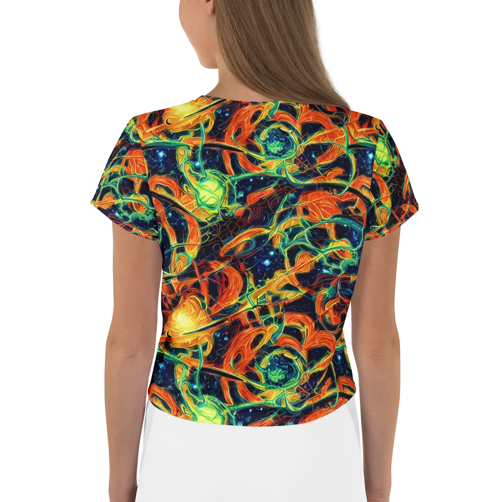 Neon Ember Garden on Crop Tee — Back