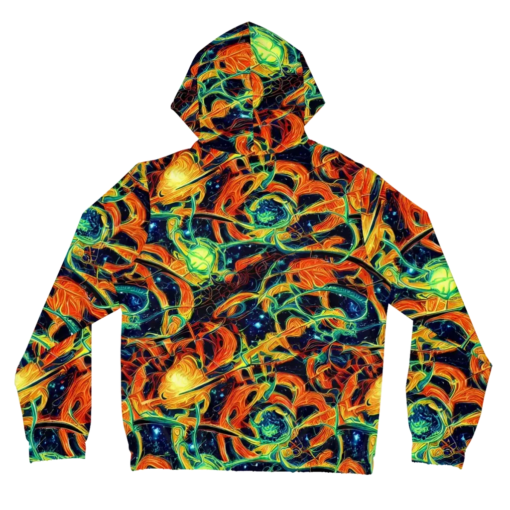 Neon Ember Garden on Women's Full-Zip Hoodie — Back