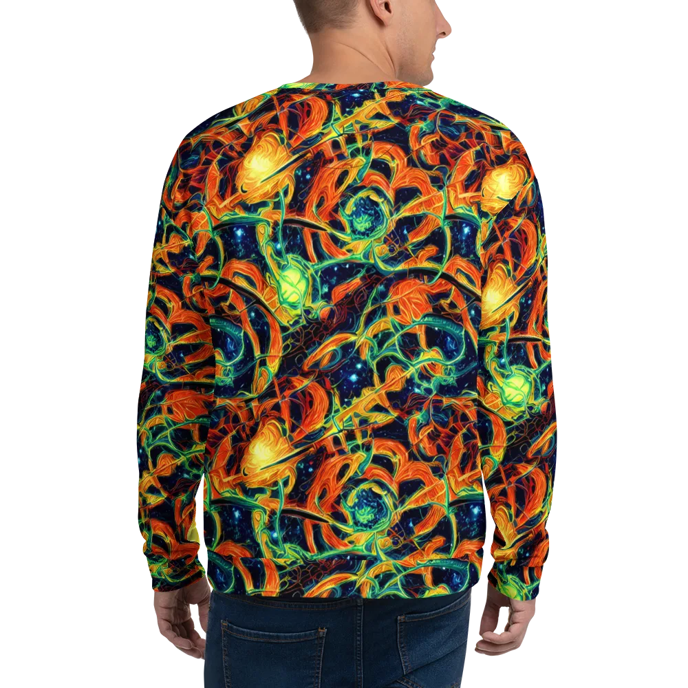 Neon Ember Garden on Sweatshirt — Back