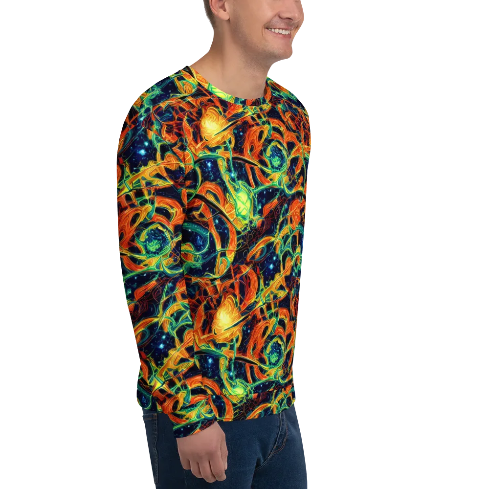 Neon Ember Garden on Sweatshirt — Right Front
