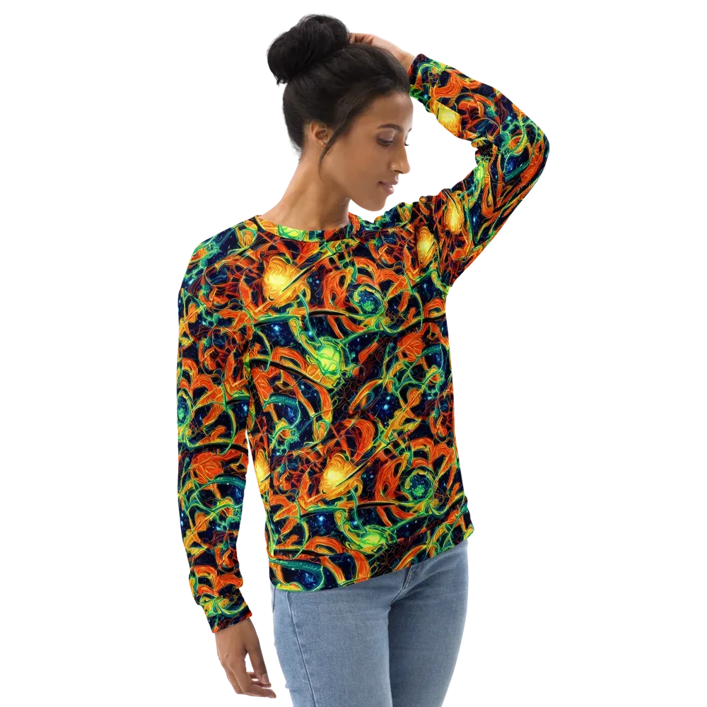Neon Ember Garden on Sweatshirt — Right Front