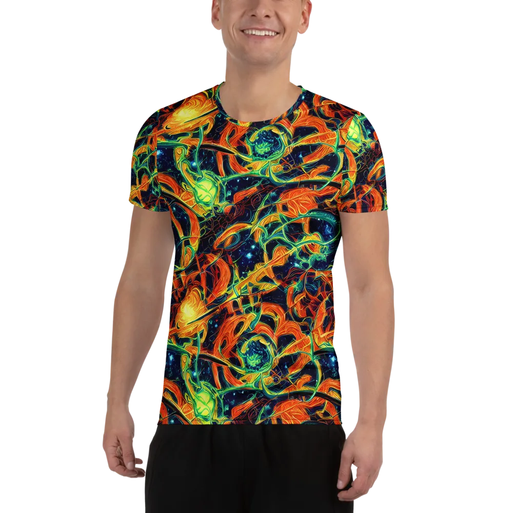 Neon Ember Garden on Men's Athletic T-Shirt — Front